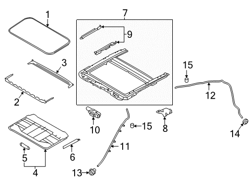 2021 INFINITI Q60 Sunroof Clip Diagram for 91361-1CA0A