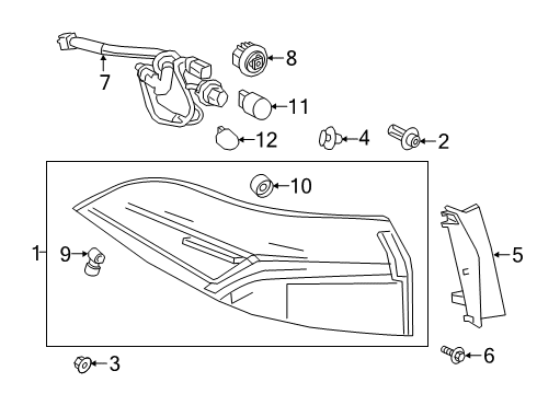 2020 Toyota Corolla Bulbs Cover Diagram for 81498-12010