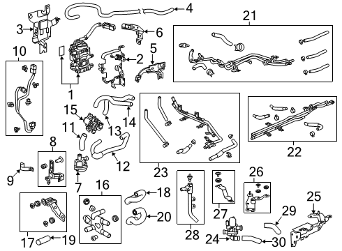 2018 Honda Clarity Pump & Hoses Water Pump Diagram for 79961-TRT-003