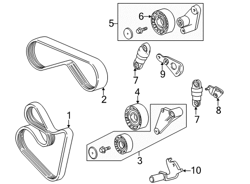 1995 BMW 740i Belts & Pulleys Adjust-Lever Diagram for 11281747656