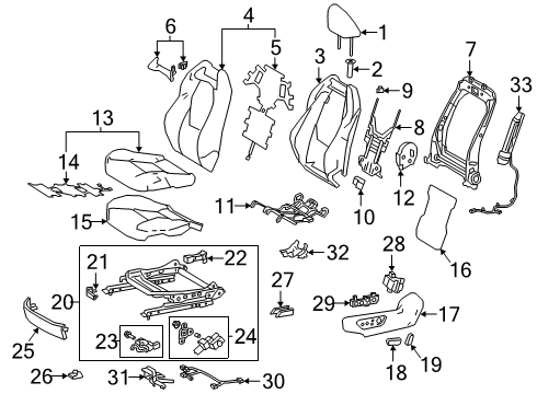 2020 Toyota Corolla Heated Seats Frame Sub-Assembly, FR S Diagram for 71014-33370
