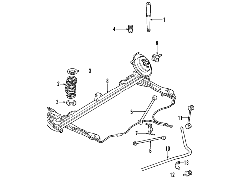 2007 Chrysler PT Cruiser Rear Axle, Stabilizer Bar, Suspension Components RETAINER-STABILIZER Bar GROMMET Diagram for 4656940AA