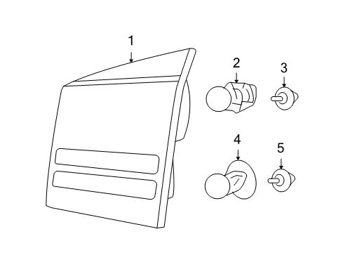 2011 Dodge Journey Bulbs Lamp-Tail Stop Backup Diagram for 68078517AE