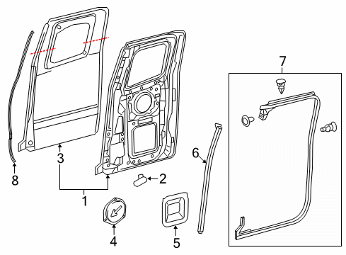 2021 Toyota Tacoma Door & Components Access Cover Diagram for 67843-04010