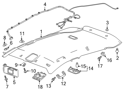 2019 Chevrolet Bolt EV Interior Trim - Roof Dome Lamp Assembly Diagram for 42756580