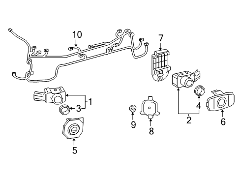 2021 Toyota Avalon Lane Departure Warning Park Sensor Diagram for 89341-06070-E1