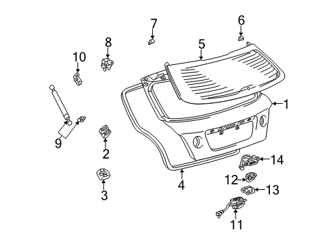 2002 Lexus IS300 Lift Gate Weatherstrip, Back Door Diagram for 67881-53011