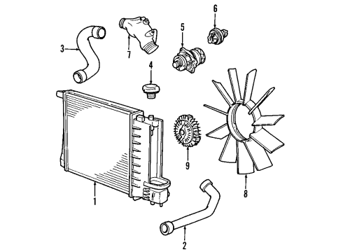2002 BMW M3 Cooling System, Radiator, Water Pump, Cooling Fan Engine Water Pump Diagram for 11517838118