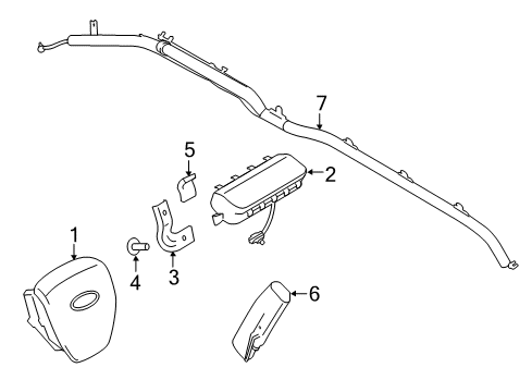 2015 Ford F-150 Air Bag Components Passenger Air Bag Bracket Diagram for FL3Z-15045D56-C