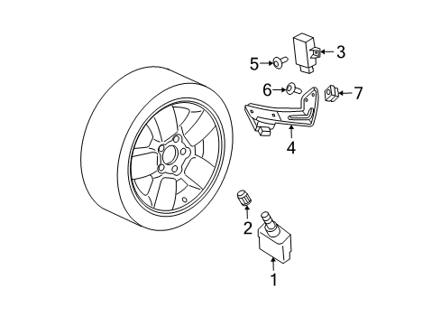 2006 Jeep Grand Cherokee Tire Pressure Monitoring Nut-Tire Pressure Sensor Diagram for 56053033AB