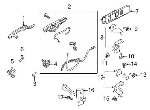 2021 Ford Police Interceptor Utility Lock & Hardware Latch Assembly Diagram for LB5Z-78264A27-G