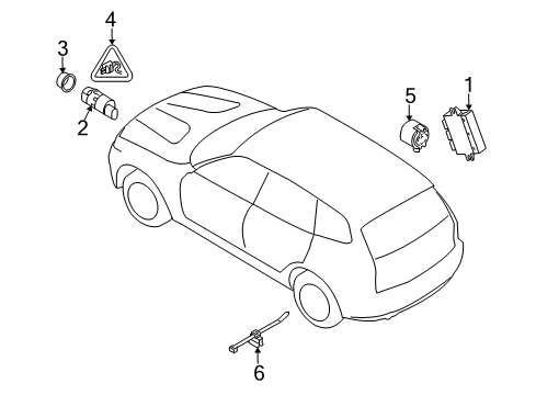 2009 BMW X3 Parking Aid Cable Strap With Bracket Diagram for 61136916946