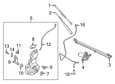 2018 Ford F-150 Wiper & Washer Components Sensor Diagram for G3GZ-17D547-D