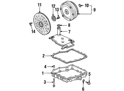 1998 Acura TL Automatic Transmission Pan, Oil Diagram for 21151-P5H-000