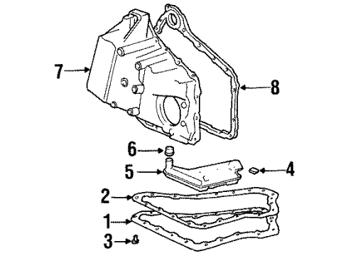 2001 Oldsmobile Aurora Automatic Transmission Cover Diagram for 24211955