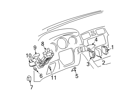 2003 Lexus ES300 Mirrors Fusible Link Diagram for 90982-08202