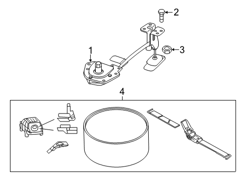 2018 Kia Sedona Spare Tire Carrier Nut Diagram for 1338508007B