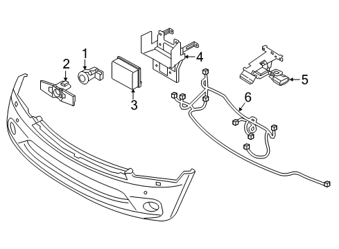 2017 Nissan Armada Lane Departure Warning Harness-Corner Sensor, Front Diagram for 24033-5ZW0A