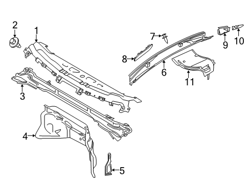 2016 Ford Transit-350 Cowl End Plate Diagram for BK3Z-6303136-AA