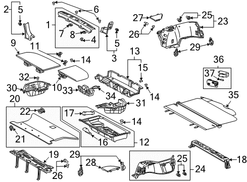 2008 Lexus RX350 Interior Trim - Rear Body Lamp Assembly, Rear Room Diagram for 81250-48010