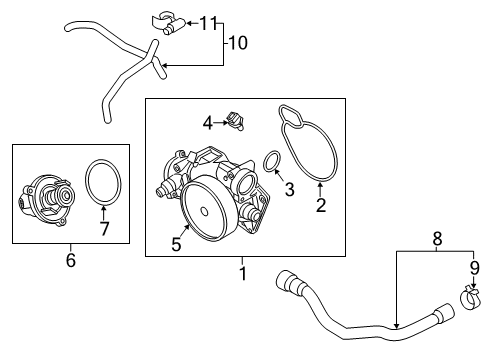 2014 BMW M5 Water Pump Coolant Hose Diagram for 11537843266