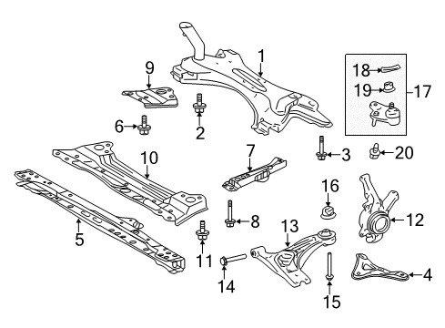 2012 Scion tC Front Suspension Components, Lower Control Arm, Stabilizer Bar KNUCKLE, Steering, R Diagram for 43211-0R020