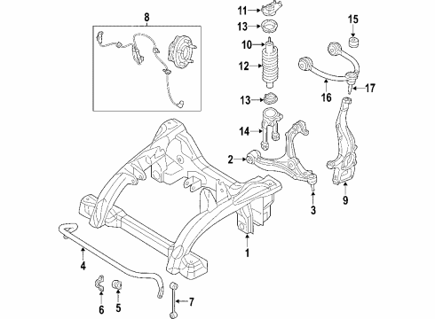 2006 Jeep Grand Cherokee Front Suspension, Lower Control Arm, Upper Control Arm, Stabilizer Bar, Suspension Components Link-STABILIZER Bar Diagram for 5290768AC
