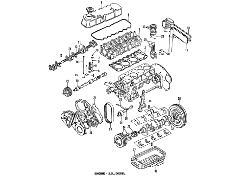 1984 GMC S15 Engine Parts, Mounts, Cylinder Head & Valves, Camshaft & Timing, Oil Pan, Oil Pump, Crankshaft & Bearings, Pistons, Rings & Bearings Pan Asm-Oil Diagram for 14077878