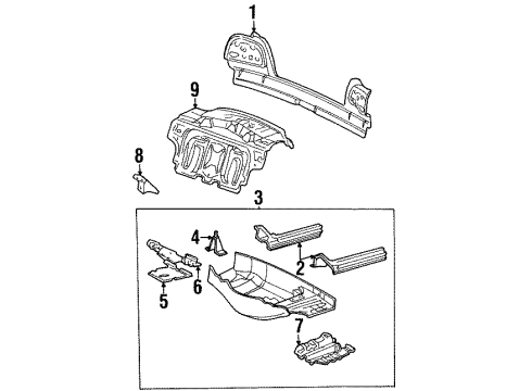 1997 BMW 318is Rear Body & Floor Tail Trim Diagram for 41348151542