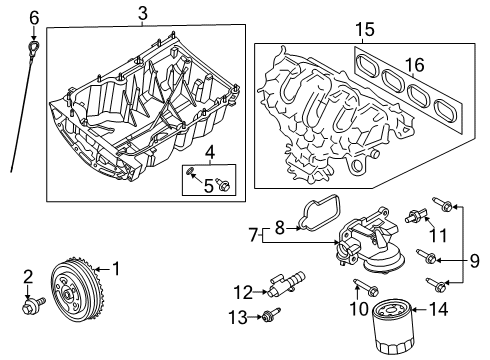 2021 Ford Escape Intake Manifold Manifold Gasket Diagram for HX7Z-9439-A