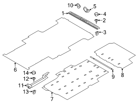 2015 Ford Transit-150 Interior Trim - Rear Body Carpet Diagram for CK4Z-6113046-LC