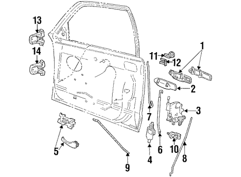 1993 Mercury Grand Marquis Front Door Window Switch Diagram for F3AZ-14529-B