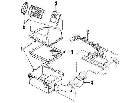 1993 Ford Tempo Powertrain Control Throttle Position Sensor Diagram for F33Z9B989AA