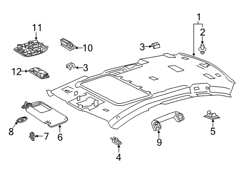 2022 Lexus ES250 Interior Trim - Roof LAMP ASSY, MAP Diagram for 81260-06052-E0