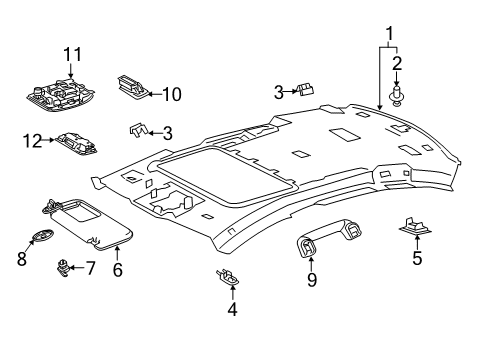 2021 Lexus ES250 Interior Trim - Roof Lamp Assy, Map Diagram for 81260-06051-E0