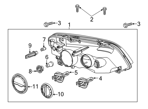 2015 Chevrolet Caprice Headlamps Socket Diagram for 92193041