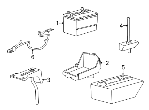2009 Ford Mustang Battery Battery Tray Diagram for 7R3Z-10732-B