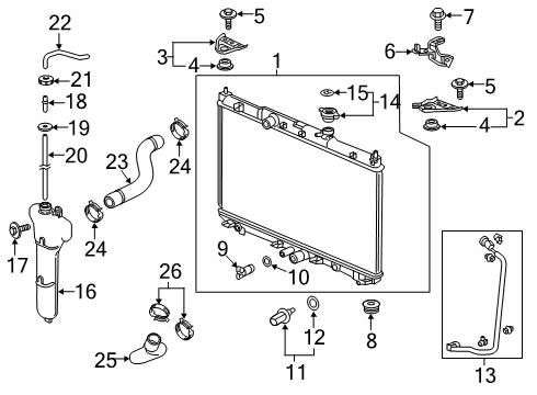 2018 Honda Clarity Radiator & Components Bolt-Washer (6X14) Diagram for 93403-06014-08