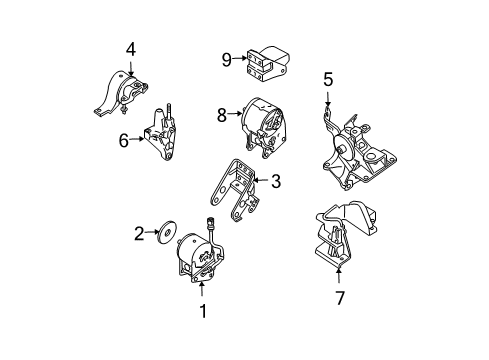 2006 Nissan Maxima Engine & Trans Mounting Engine Mounting Support, Left Diagram for 11253-7Y110