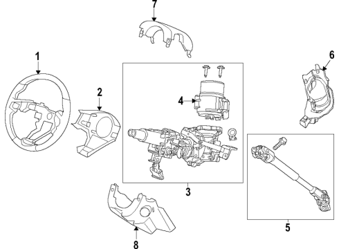 2019 Honda HR-V Steering Column & Wheel, Steering Gear & Linkage Set, Intmd Complete, St Diagram for 53212-T7W-A01