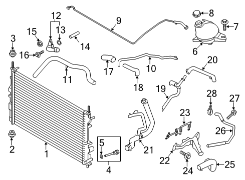 2019 Ford Transit-350 HD Radiator & Components Water Hose Diagram for 4C1Z-8A595-A