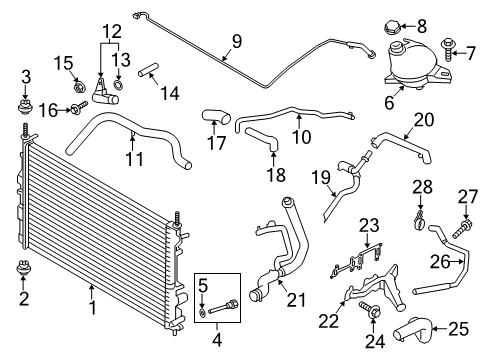 2019 Ford Transit-350 HD Radiator & Components Water Outlet Bolt Diagram for -W500024-S437