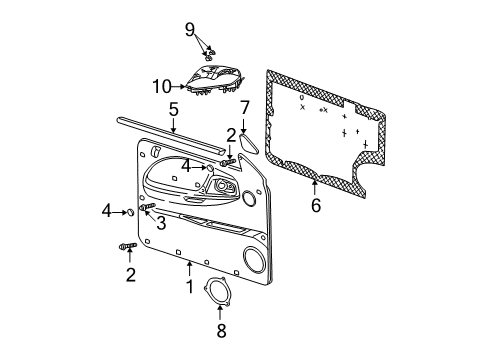 2001 Dodge Dakota Interior Trim - Front Door Switch-Window And Door Lock Diagram for 68193532AB