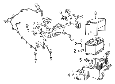 2019 Ram 1500 Battery Wiring-Battery, Alternator, And St Diagram for 68430575AD
