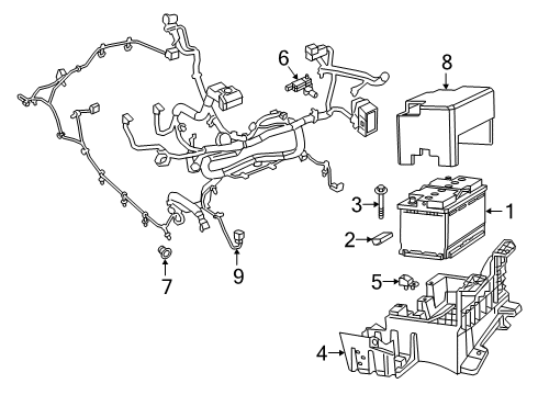 2020 Ram 1500 Battery BATTERY ALTERNATOR AND ST Diagram for 68430579AD