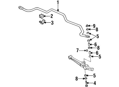 1999 Acura CL Stabilizer Bar & Components - Front Bolt, Stabilizer Link (8X95) Diagram for 90112-SM4-020