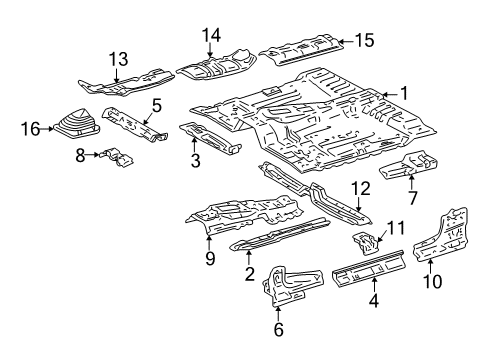 2006 Toyota Tundra Cab - Floor Floor Pan Diagram for 58111-0C052