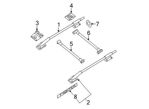 2005 Nissan Frontier Luggage Carrier Crossbar Assy Diagram for 73157-ZL60B