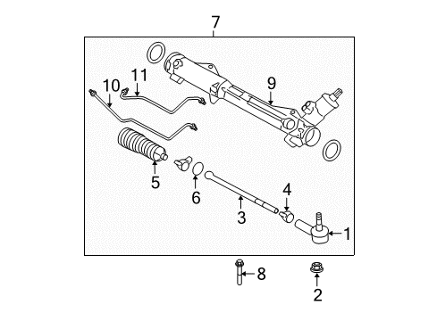 2005 Ford Mustang Steering Column & Wheel, Steering Gear & Linkage Boot Diagram for 4R3Z-3K661-AB