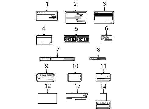 2003 Lexus ES300 Information Labels Label, Emission Control Information Diagram for 11298-20570